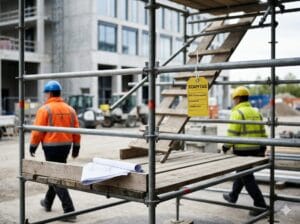 Tillfälliga konstruktioner och ställningar på byggarbetsplats