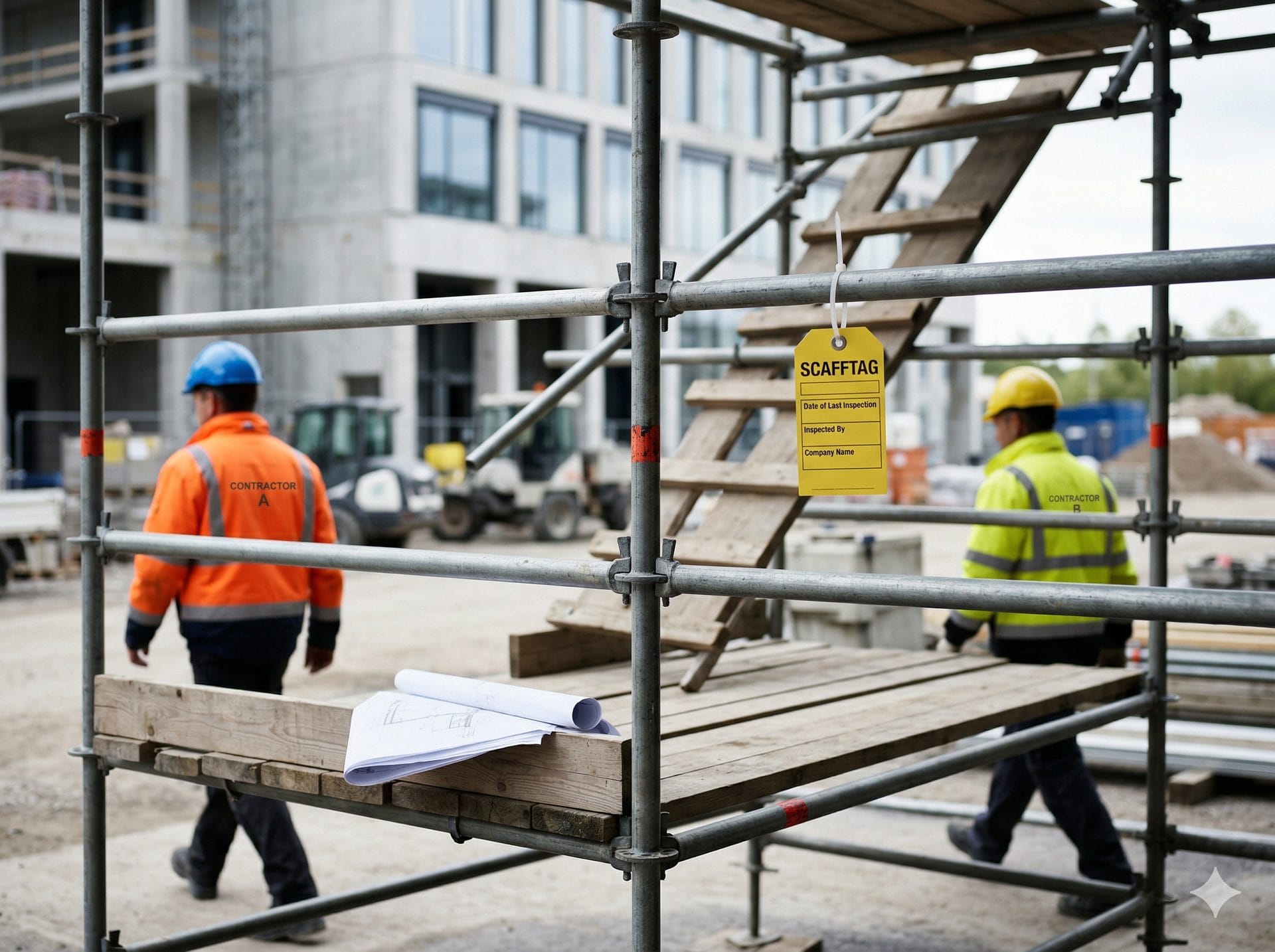 Tillfälliga konstruktioner och ställningar på byggarbetsplats