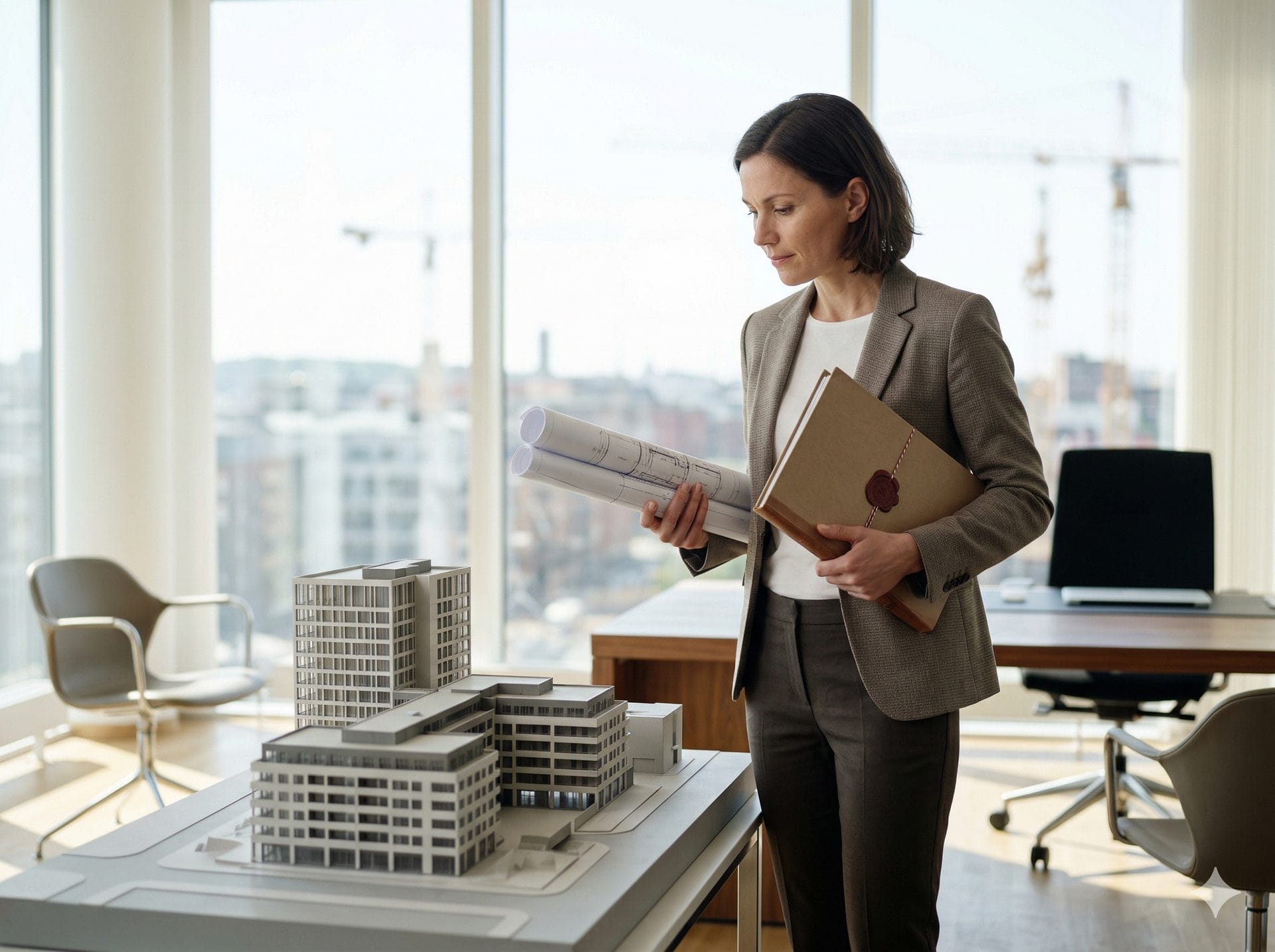 Totalentreprenad med byggherre och entreprenör vid ritningsbord