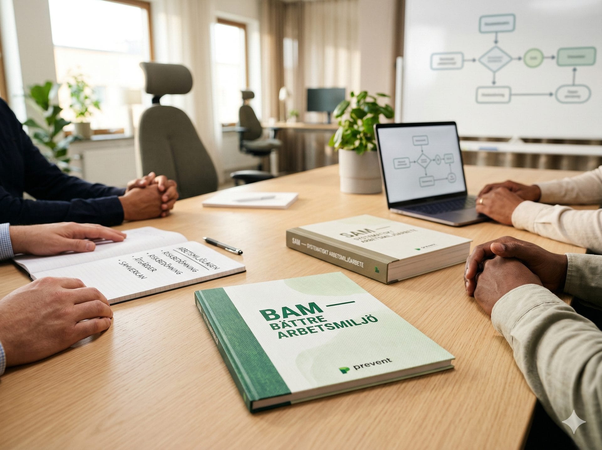 Illustration av BAM-utbildning och systematiskt arbetsmiljöarbete